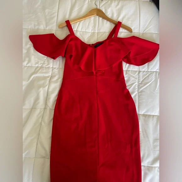 RACHEL Rachel Roy Red Asymmetrical Dress Cocktail Dress - Picture 5 of 9